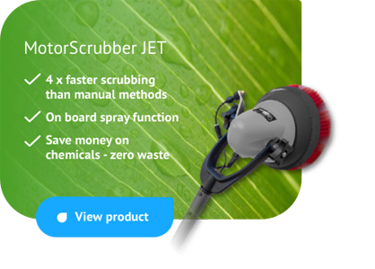 MotorScrubber JET - mini scrubbing machine with onboard spray function
