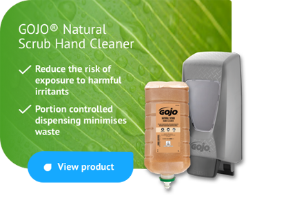GOJO Natural Scrub Hand Cleaner - portion controlled dispensing minimises waste